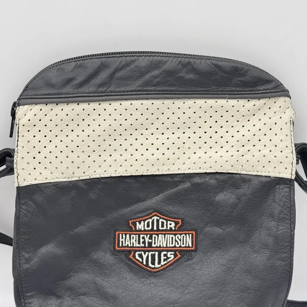 Harley Davidson Shoulder Bag Leather Motorcycle Crossbody Accessory Biker Moto - Picture 2 of 9